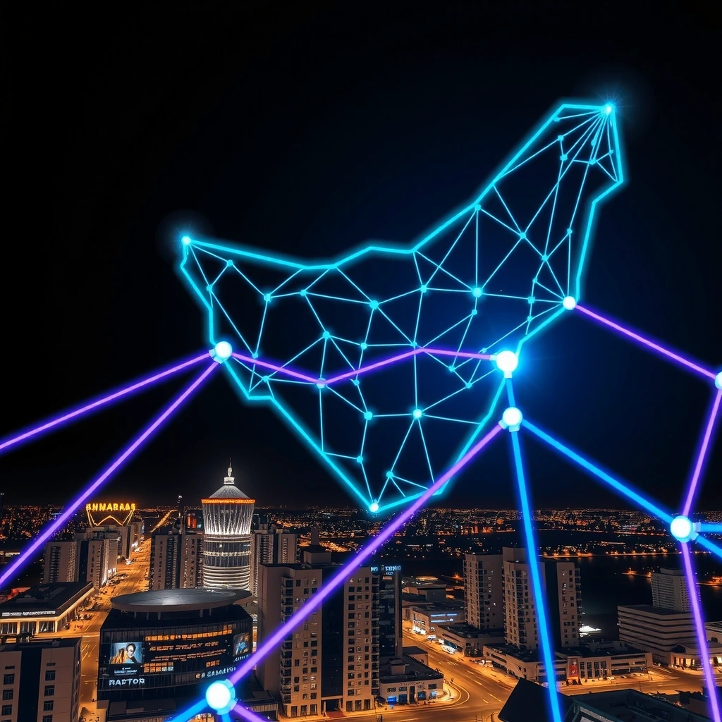 Stylized map of Bahrain showing 5G coverage zones